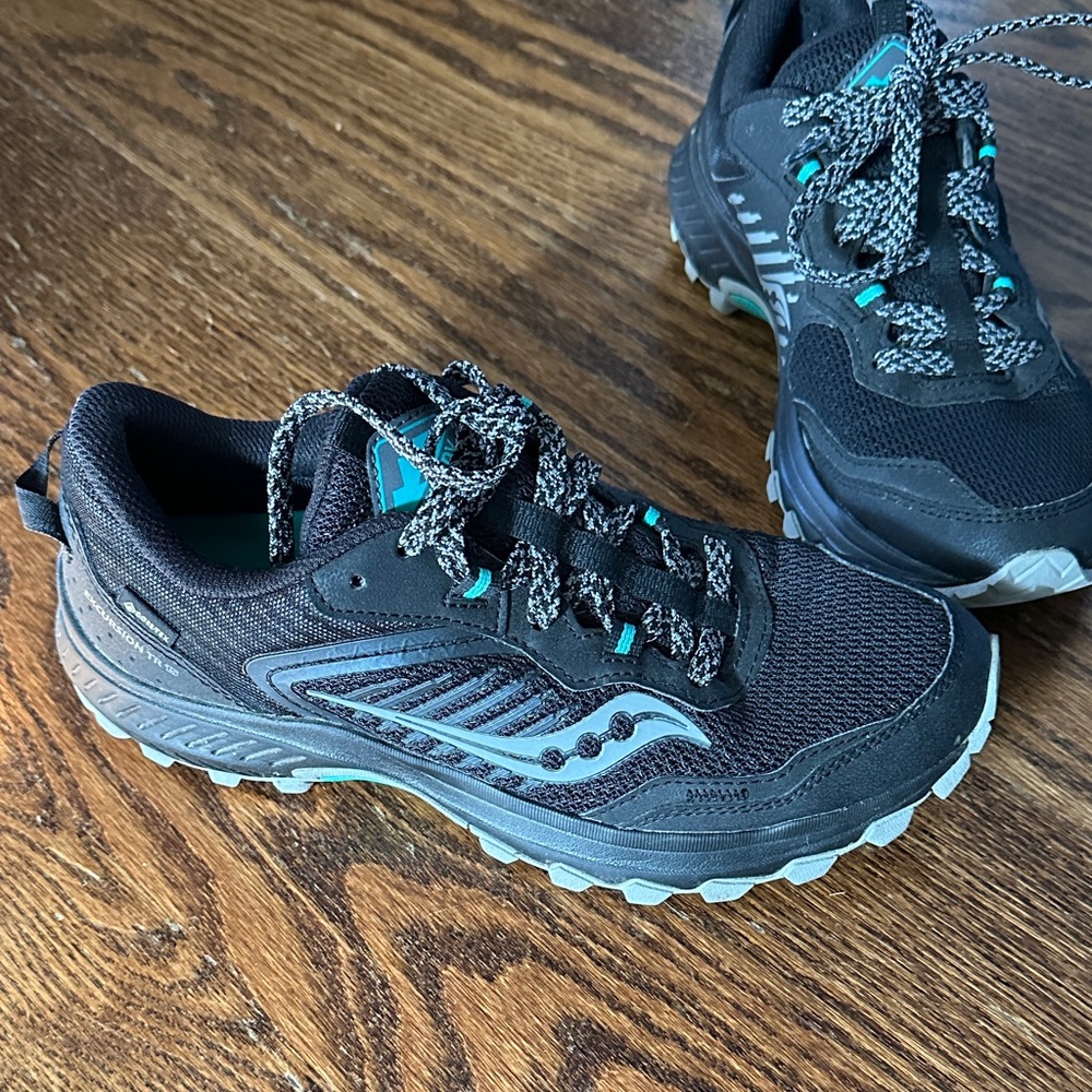 Black and Teal Athletic Shoes